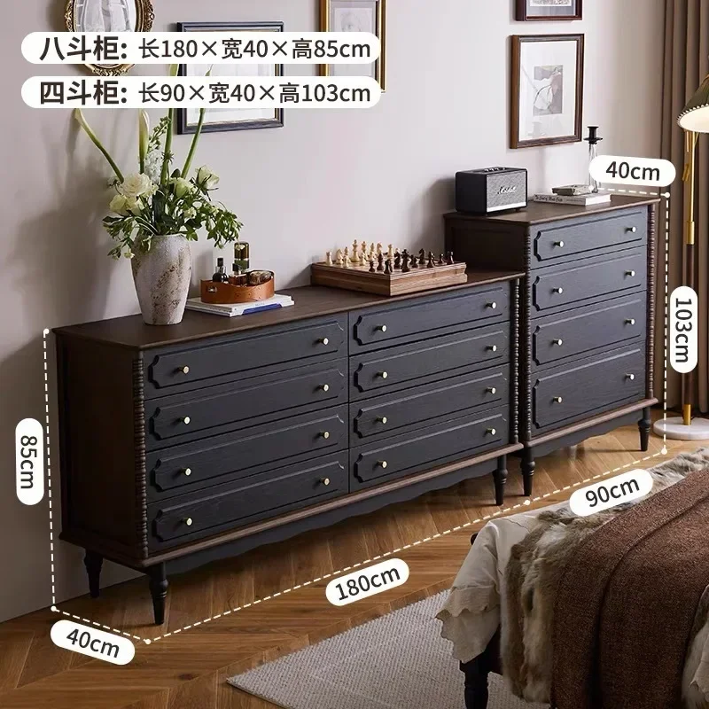 アメリカ産無垢材、収納キャビネット家具