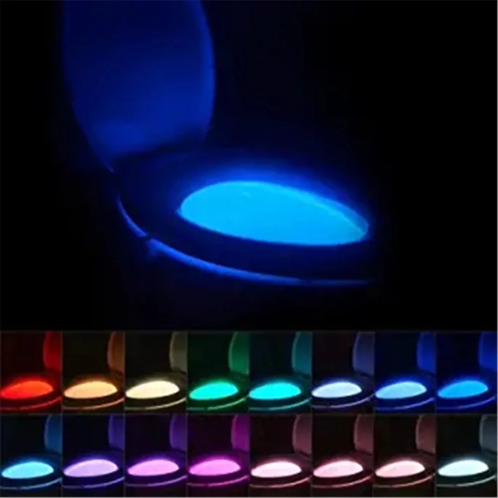 16 Kleuren Wc Bril Nachtlampje Smart Pir Bewegingssensor Led Wasruimte Lamp Wc Wc Licht Waterdichte Achtergrondverlichting Voor Toiletpot