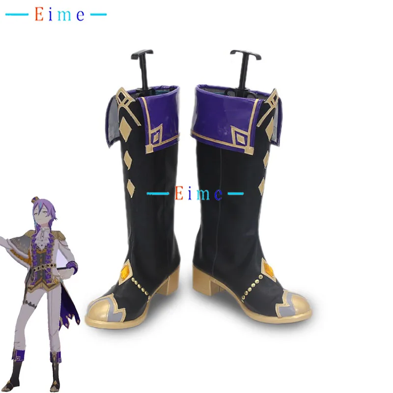 Kamishiro Rui Cosplay Boots Anime PJSK Cosplay Props PU Leather Shoes Halloween Carnival Boots Custom Made