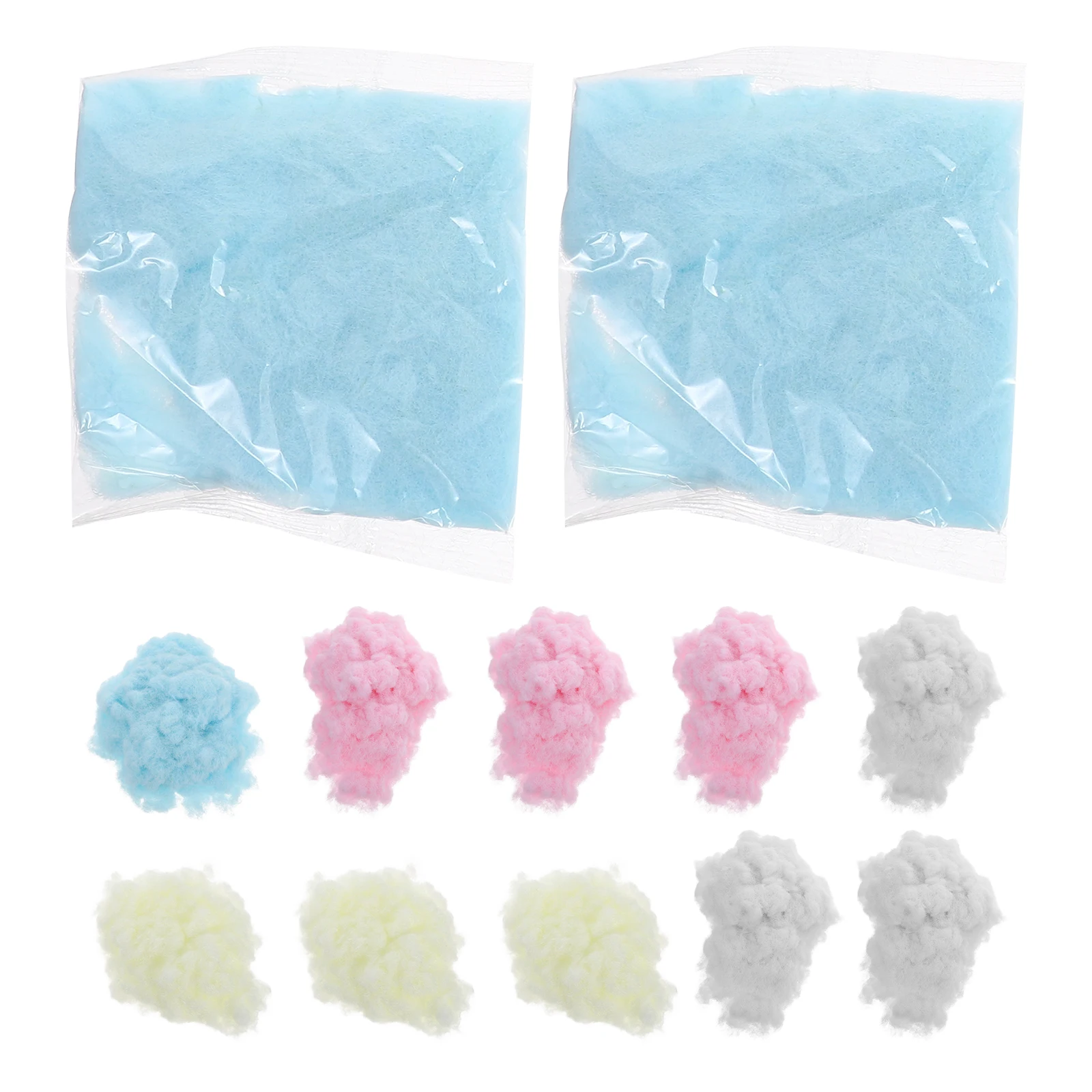 

12 Pcs Flocking Craft Flocked Fibers White DIY Squeeze Toy Crafts Bagged