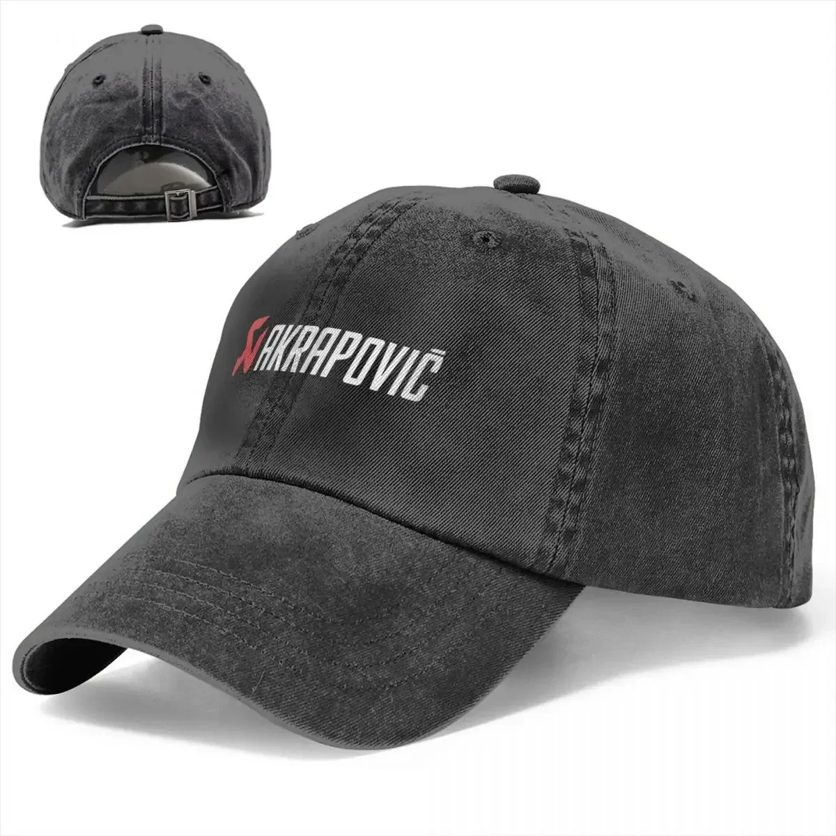 Blombongan Akrapovics Baseball Caps Distressed Denim Washed Snapback Cap AKS Motorcycle Outdoor All Seasons Travel Caps Hat