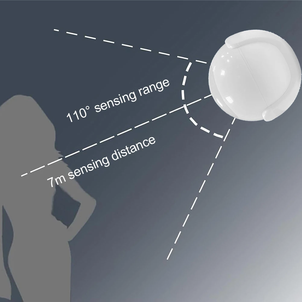 Home Automation PIR Motion Sensor Wireless Installation ABS Material High-Sensitivity Detection Notifications Via App