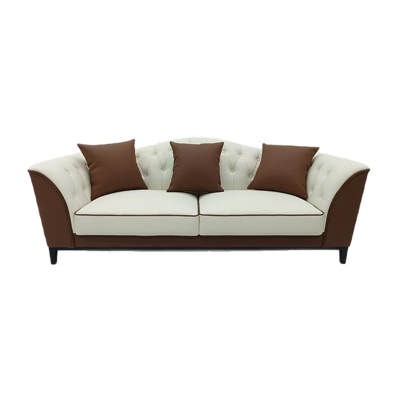 LMM Italian light luxury sofa large apartment villa living room solid wood sofa Hong Kong style furniture