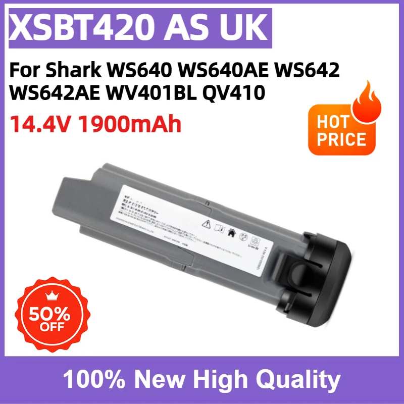 1900mAh 14.4V XSBT420 XSBT420AS XSBT420UK Battery for Shark WS640 WS640AE WS642 WS642AE WV401BL QV410 Cordless Vacuum Cleaner