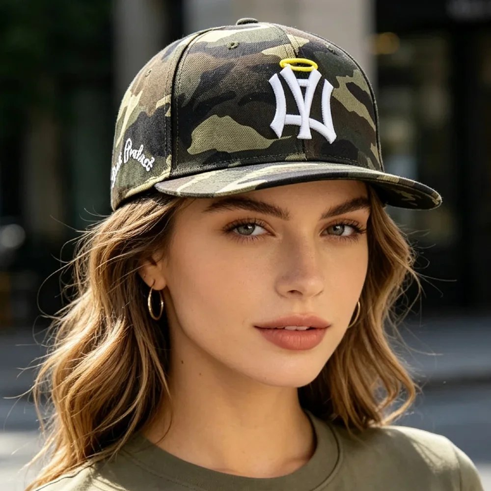 Heißer Verkauf: Unisex Flat-Bill-Snapback-Cap mit NA-Buchstaben und Flügel-Stickerei – Lässige Outdoor-Trend-Baseballkappe für Herren und Damen – Detail 24