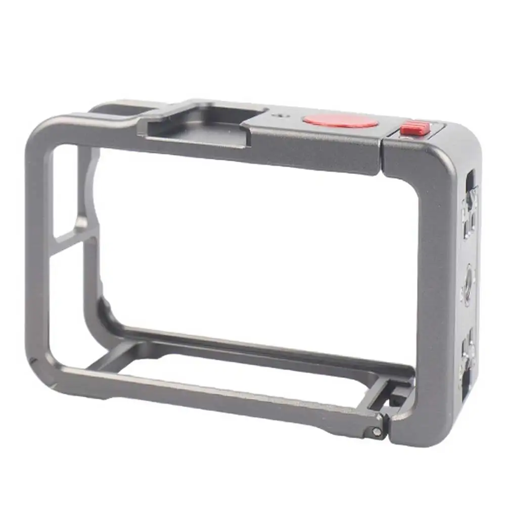 Gabbia protettiva per fotocamera per DJI Action 6 Gabbia per conigli di espansione in lega di alluminio con cappuccio di protezione per obiettivo per action camera