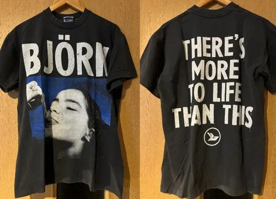 Vintage Rock T Shirt Summer New Model Bjork Rock Tour Concert High-Quality Fashion Tops Printed Round-neck Casual Loose T-Shirt