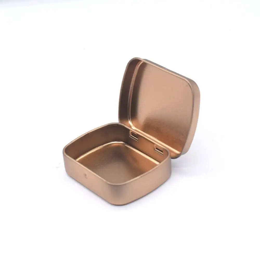 

Practical Dust-proof Flip-top Iron Box With Lid Sealed Rectangular Candy Box Refillable Mini Pill Case Travel