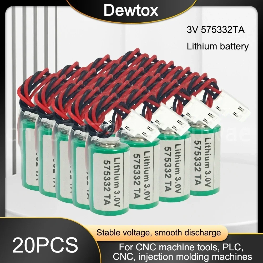 20PCS 575332 TA 575332TA 3V 6FC5247-0AA18-0AA0 840D PLC CNC System Lithium Batteries With White AMP Plug / connectors