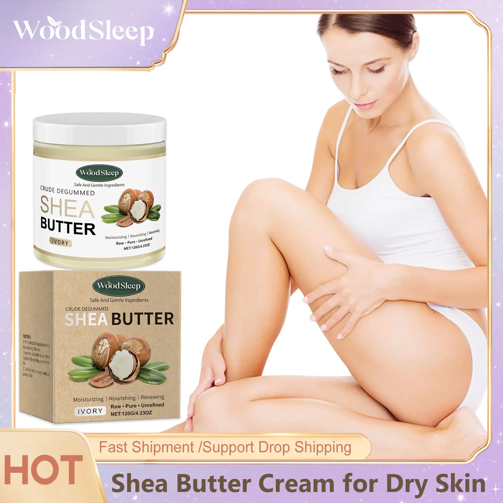 Shea Butter Moisturizer Body Cream Soothe Dry Skin Deep Hydration Fade Fine Lines Increase Elasticity Repair Barrier Body Lotion