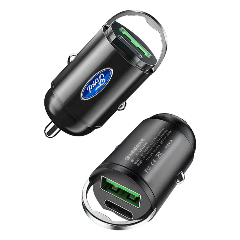 شاحن سيارة سريع USB من النوع C منافذ محول الطاقة ملحقات لفورد رابتور فييستا فوكس 2 3 4 مونديو Ecosport موستانج فيوجن #4