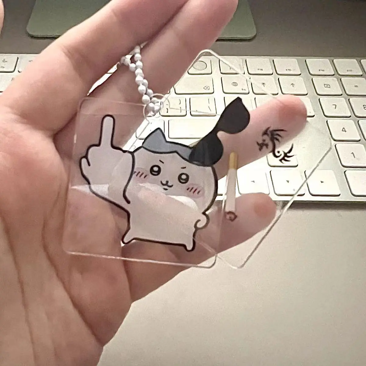 Super Cool Kawaii Japanese Acrylic Keychains Ring for Accessories Bag Pendant Key Chain ハチワレ ちいかわ Jewelry Fan Love Gifts