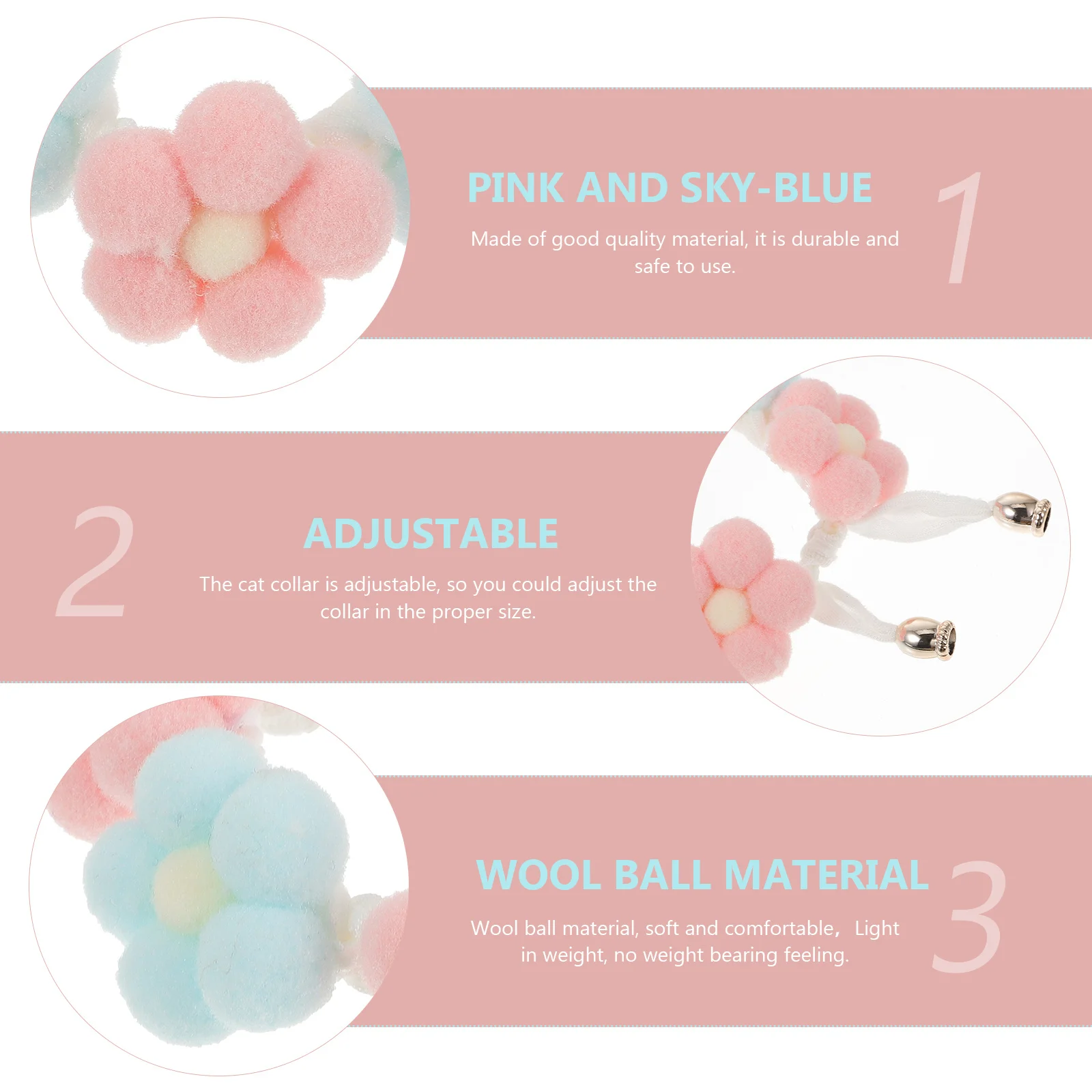 

Adjustable Knitted Cat Collar Handmade Flower Design Pet Collar Lightweight Safe for Small Pets Pet Costume Accessories