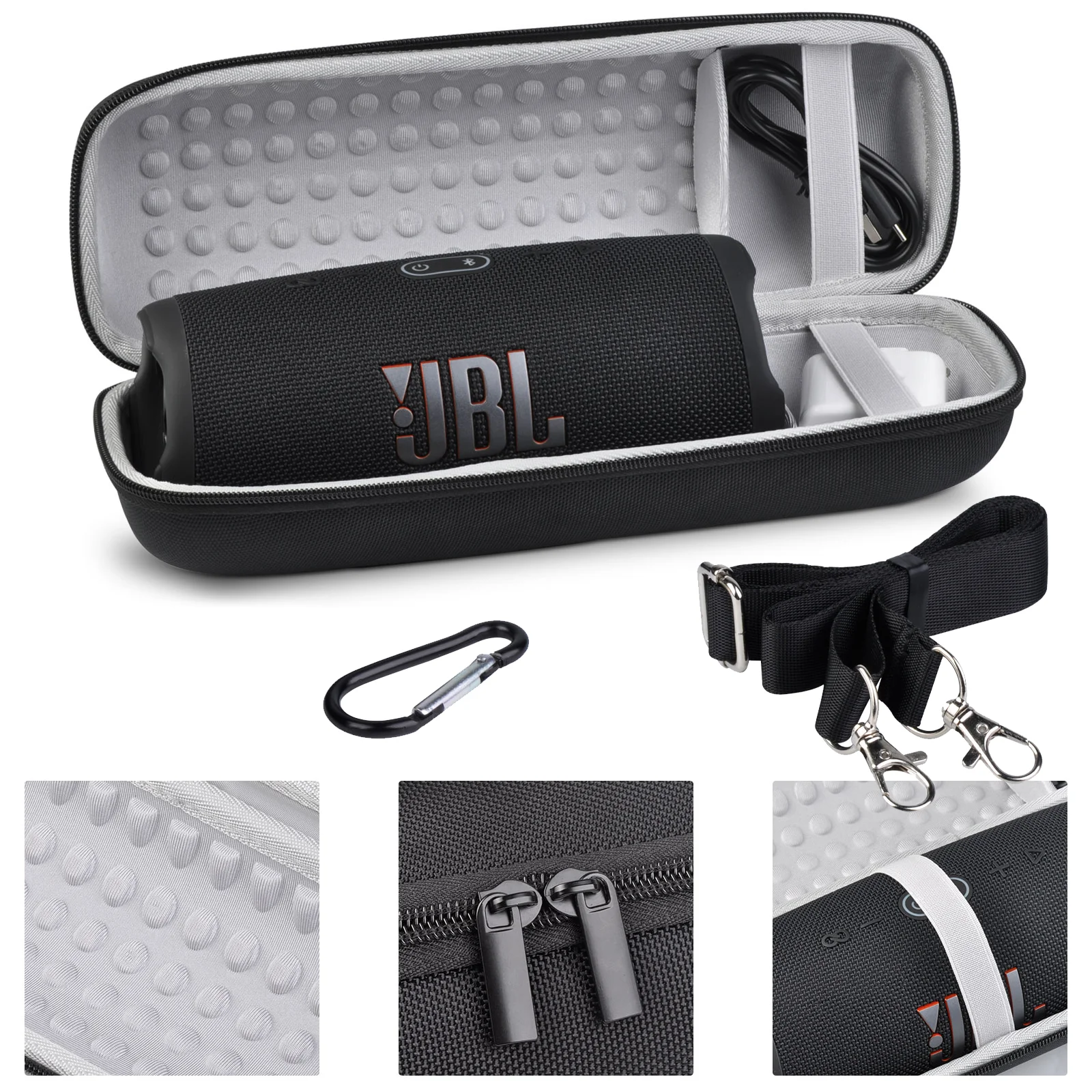 Loa JBL Du Lịch Túi Đựng Loa JBL Charge 5, Sạc 4 Loa, vỏ Cứng Lưu Trữ Túi Với Dây Đeo, Dây Đeo Vai Và Móc Đa Năng