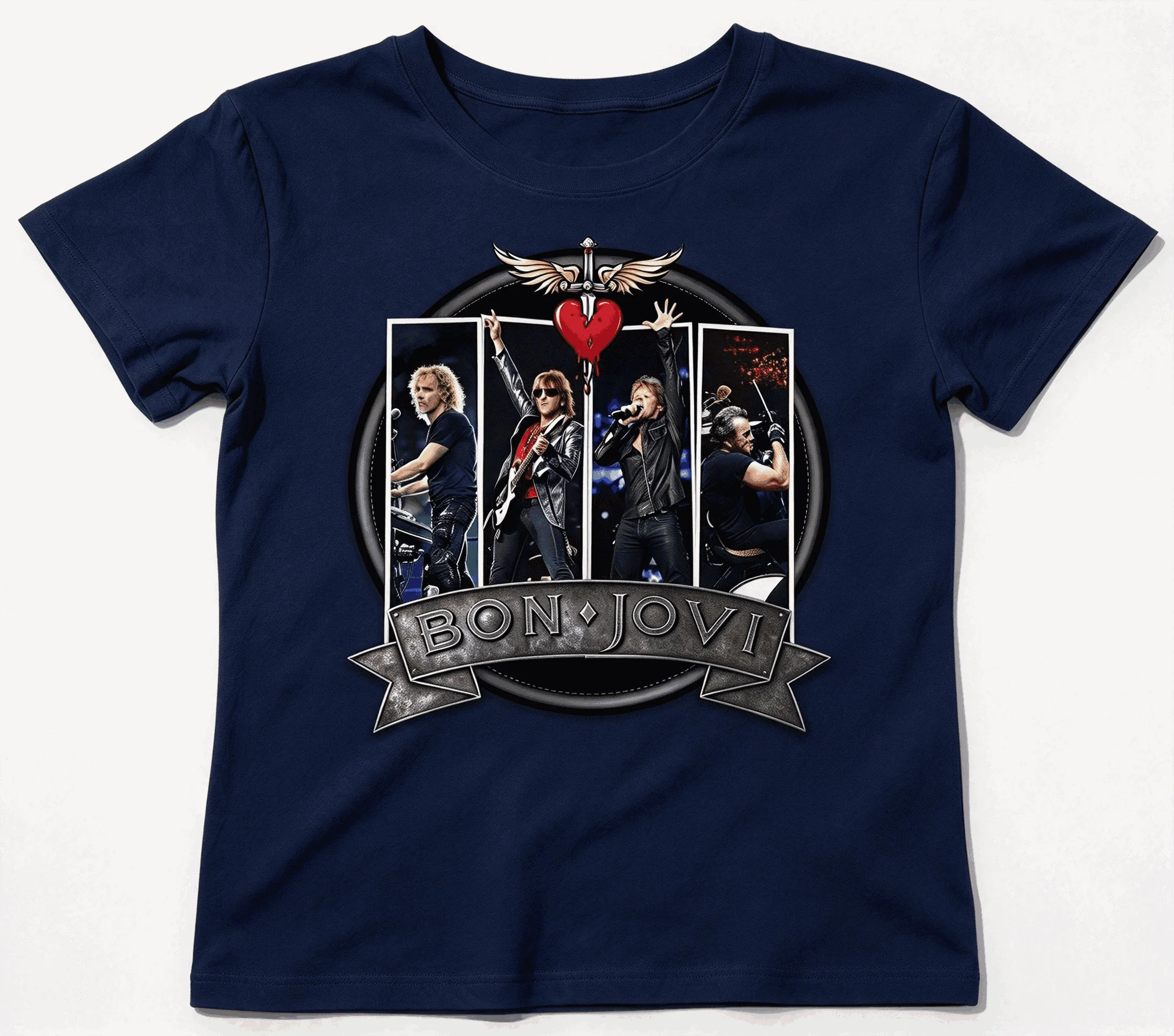 Bon Jovi Cotton Retro Unisex Casual Fashion T-shirt High Street Oversized Unisex Trendy Print T-shirts for Men Women Couples TEE