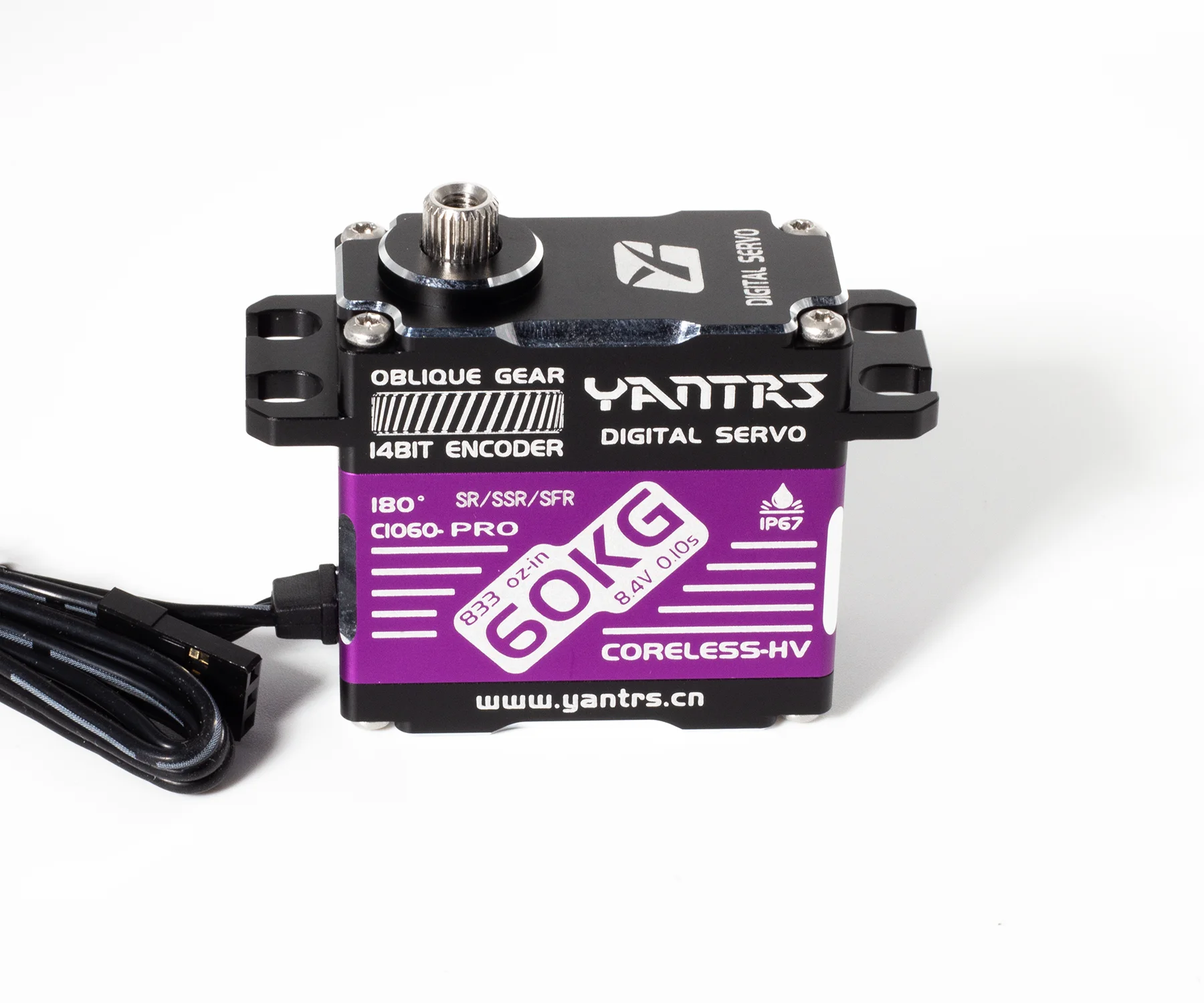 

YANTRS 60KG hollow cup high-speed magnetic induction 8.4V waterproof digital servo helical gear high torque SR/SSR