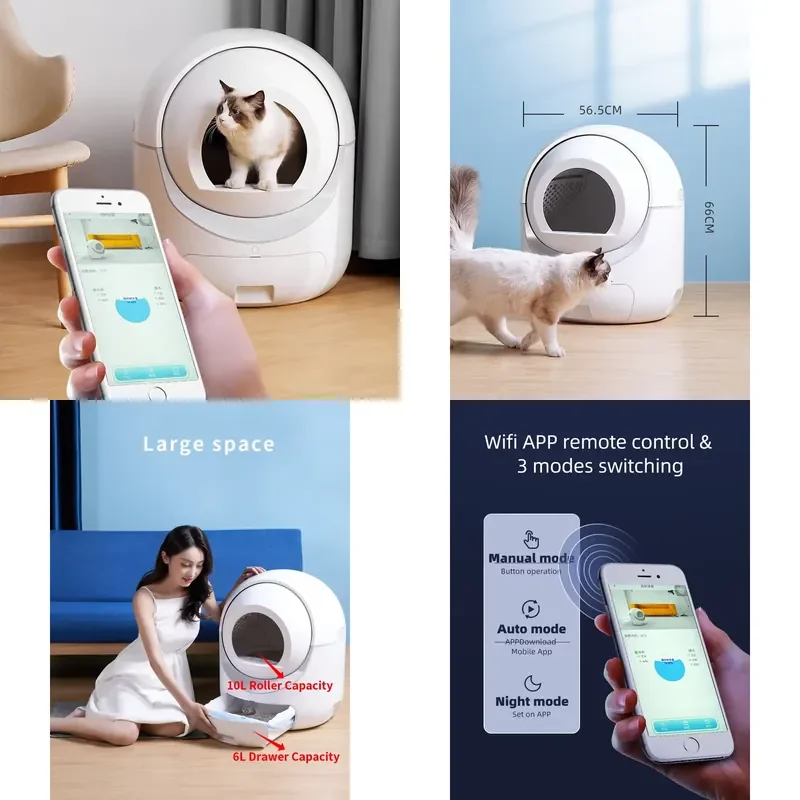 For Hidden Closed Furniture Plastic Pet Fully Enclosed Large Self Cleaning Automatic Box Toilet