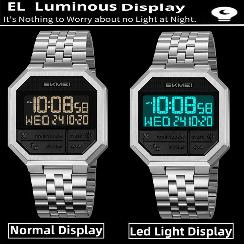 Men's Skmei Luxury Waterproof Digital Watch with LED Light