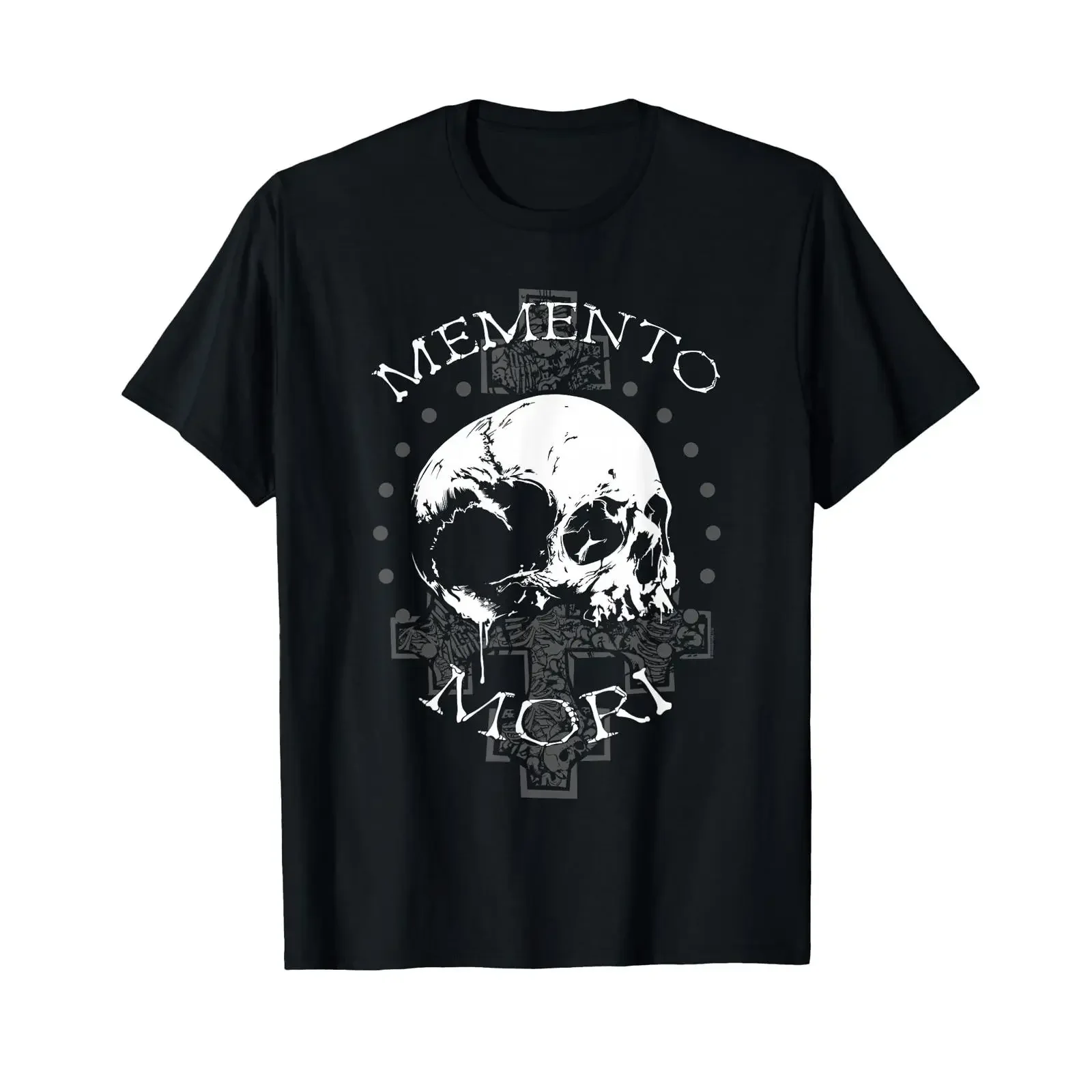Memento Mori Gothic Skull T Shirt vintage Washed homme designer clothes Versatile Soft Stretched Stylish Breathable Unisex