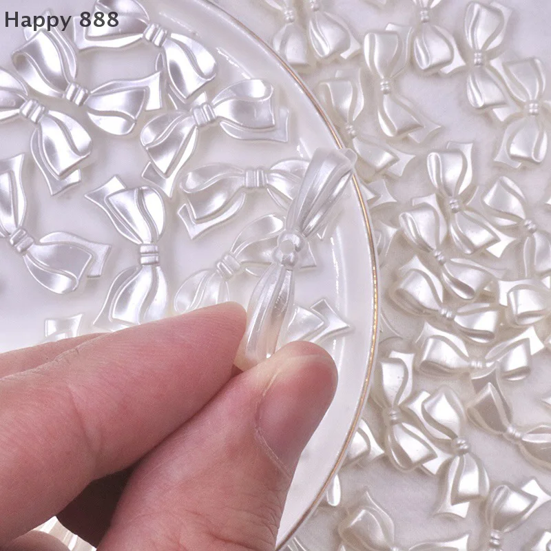10 Pieces White Bowknot-Shaped Acrylic Spacer Charms For Jewelry Making – DIY Bracelets And Necklace Accessories Set