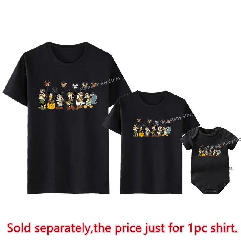 Animal Kingdom Safari Shirts Mickey Minnie Family Matching Outfits Funny Family Look Dad Mom Kids Disney Wild Zoo Tees Clothes