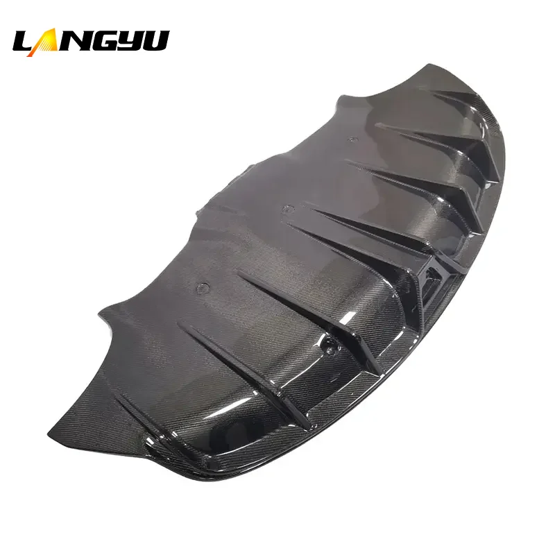 Car Exterior Parts Carbon Fiber Rear Body Kit Auto With LED Light Rear Bumper Diffuser For Tesla Model 3 17-20