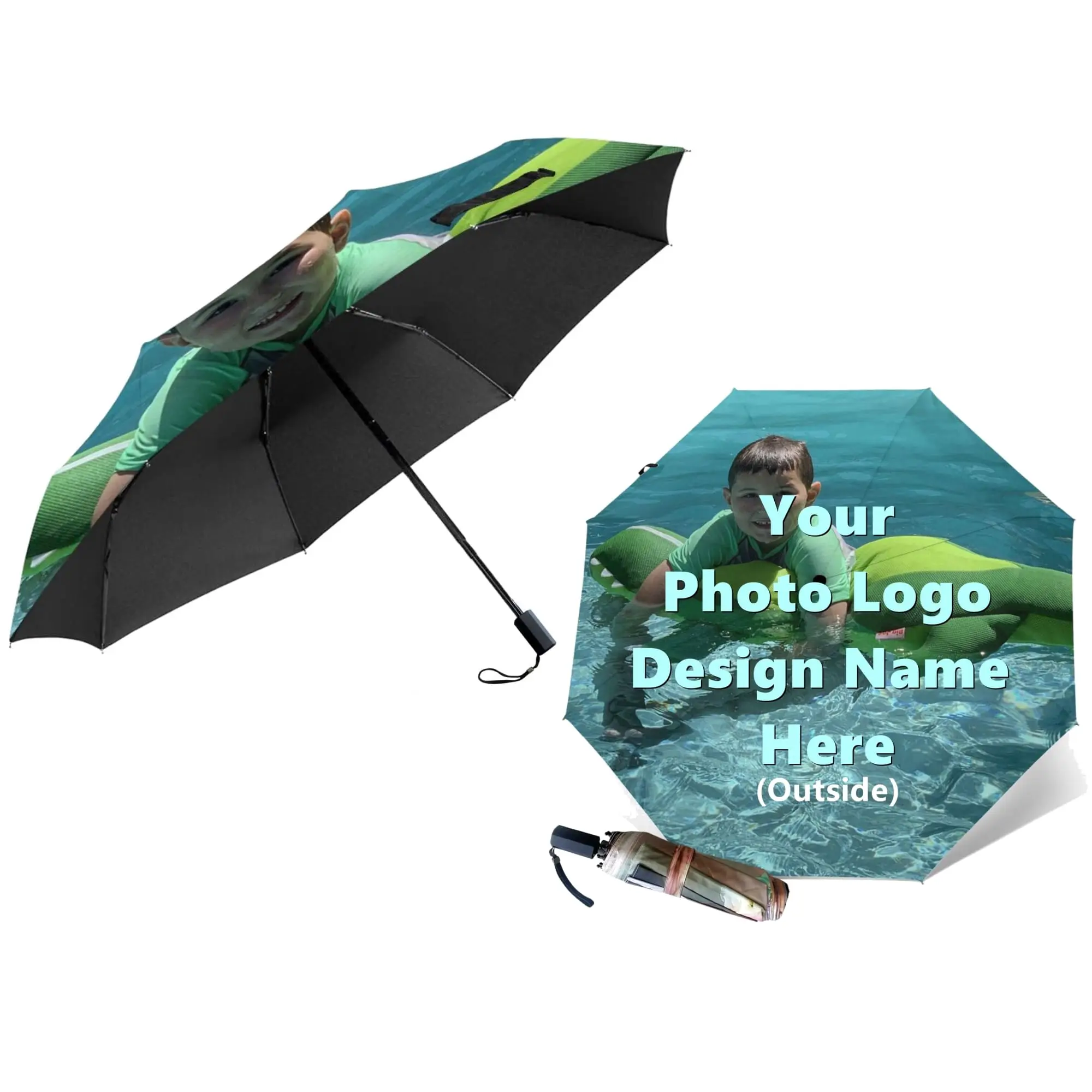 Custom Umbrella Personalized Rain/Sunny Umbrellas with Pictures Personalized Foldable Umbrella with Photo Company Logo or Design