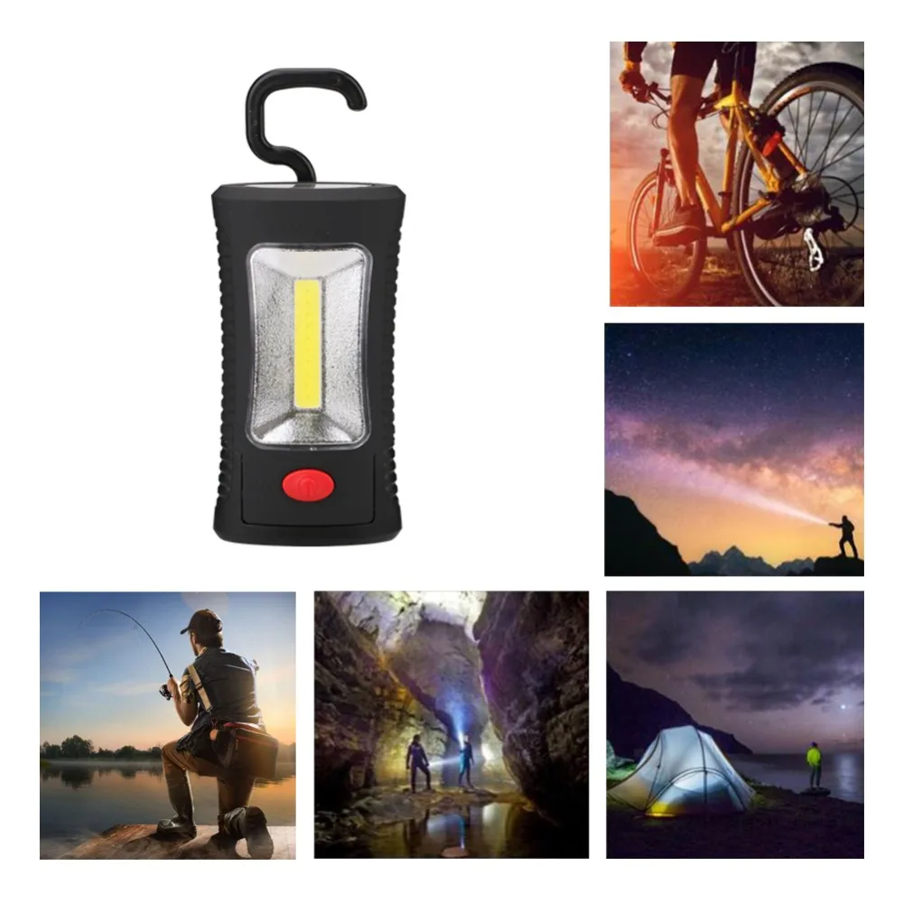 2 Mode Multifunctional Portable COB LED Magnetic Folding Hook Working Inspection Light Flashlight Torch Lanterna Lamp USE 3xAAA