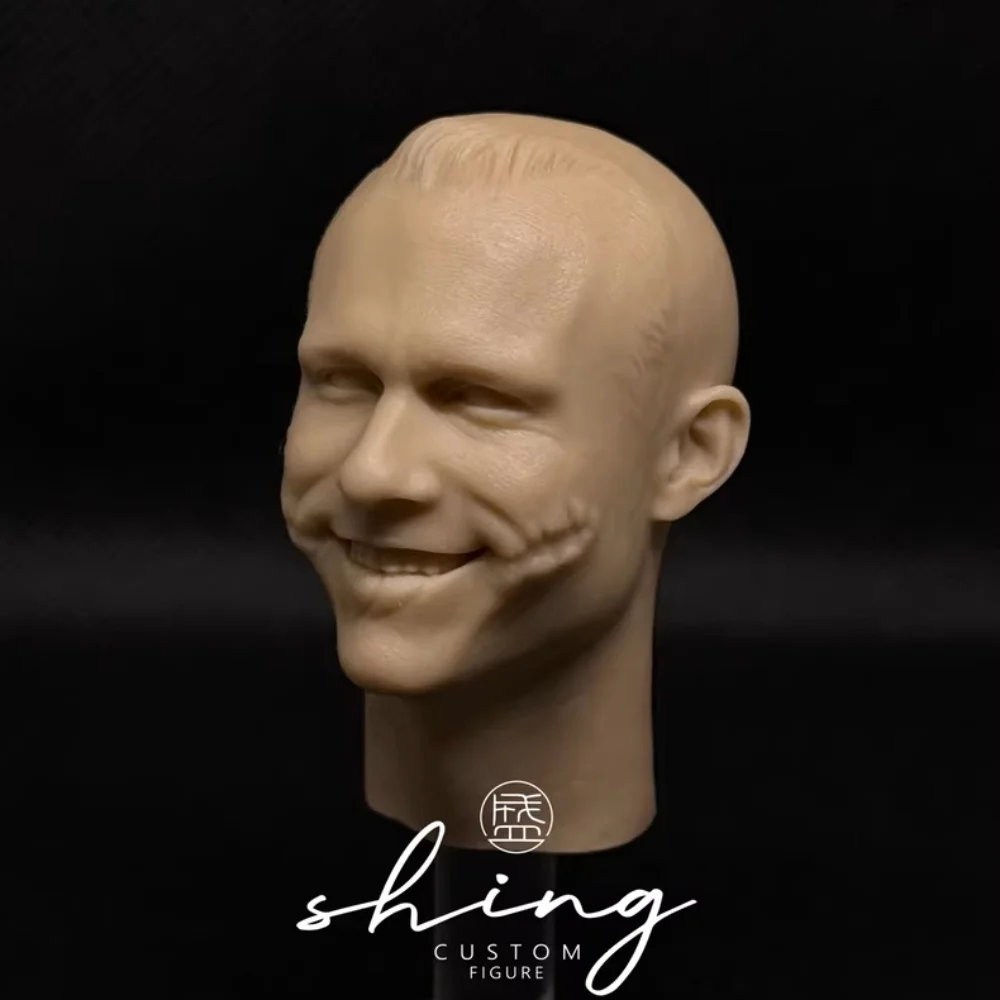 【Only Head】1/6 Scale Male Soldier Comic Clown Actor Heath Ledger Polymorphism Unpainted Head Sculpt Fit 12''Action Figure Model