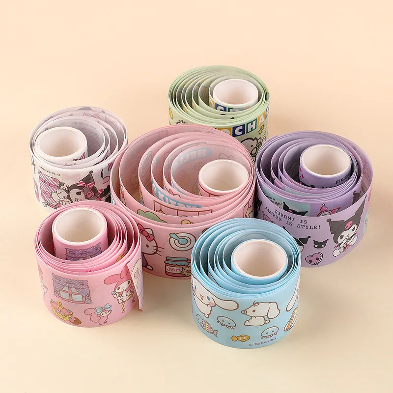 Imagem -04 - Sanrio Washi Fita para Crianças Hello Kitty Kuromi Pachacco Faça Você Mesmo Decoração Scrapbooking Material da Colagem Etiqueta Papelaria Pcs 24 Pcs