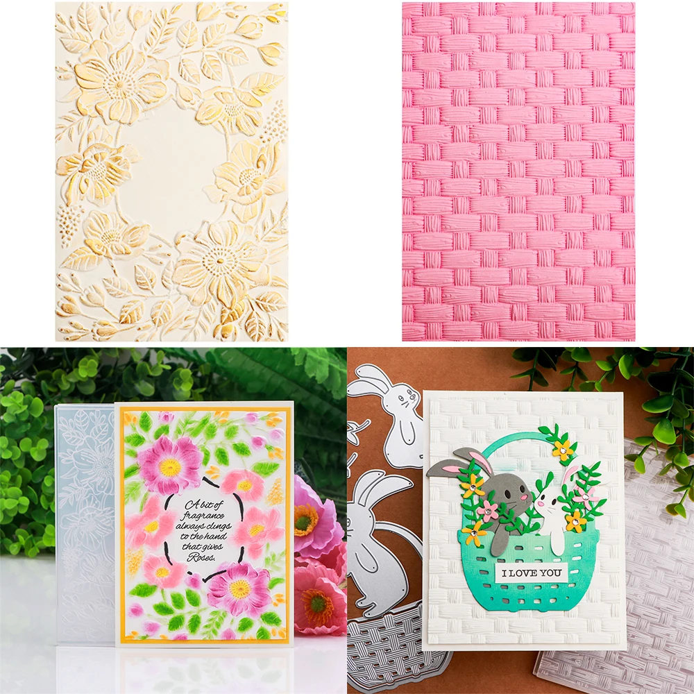 

3D Embossing Folder Knitted Blossom Pattern 6.3*4.5Inch Stencil Diy Scrapbooking Easter Day Decor Paper Card Craft 2025 New