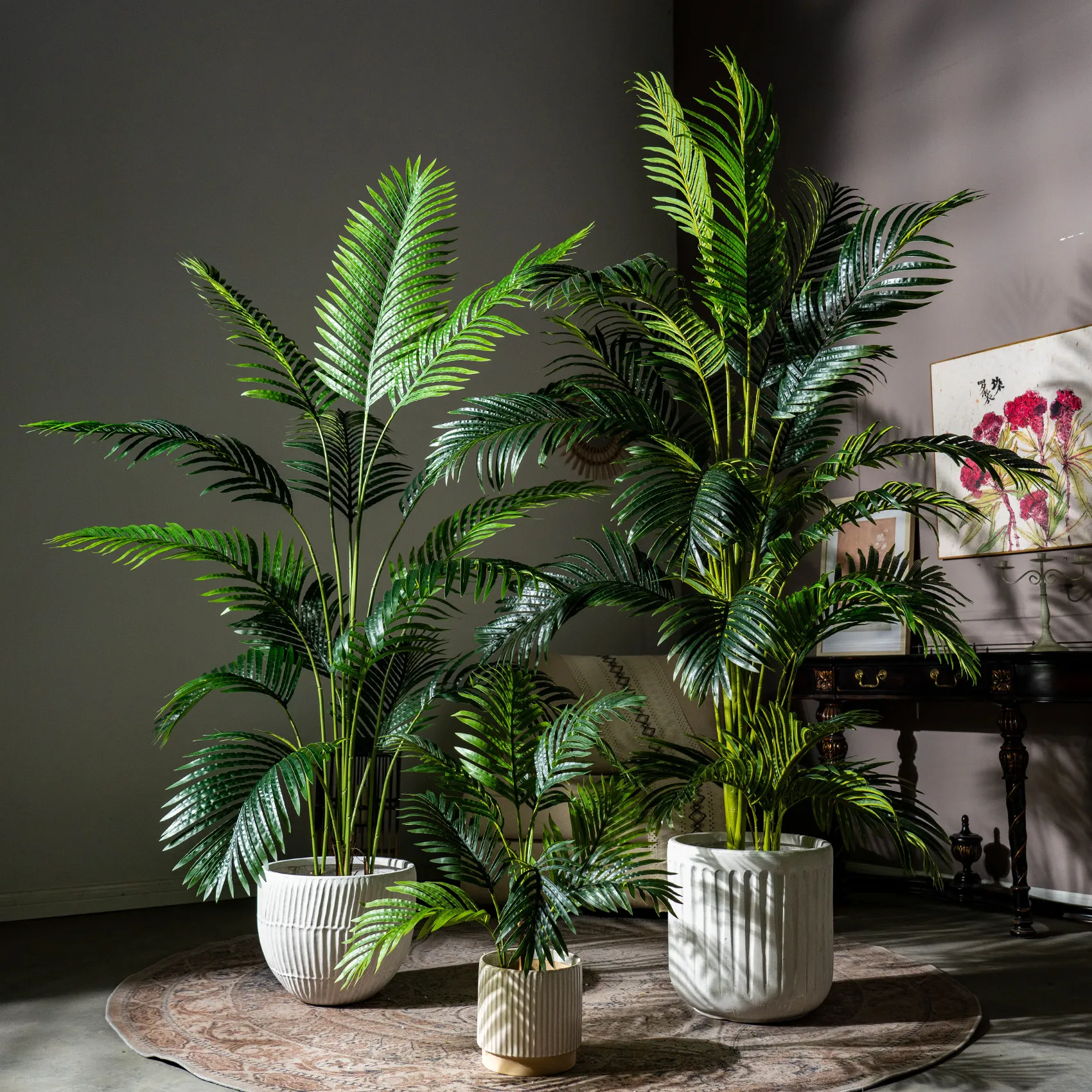 

Large-scale simulated green plants High-end anchovy bamboo biomimetic plants Potted landscaping decoration