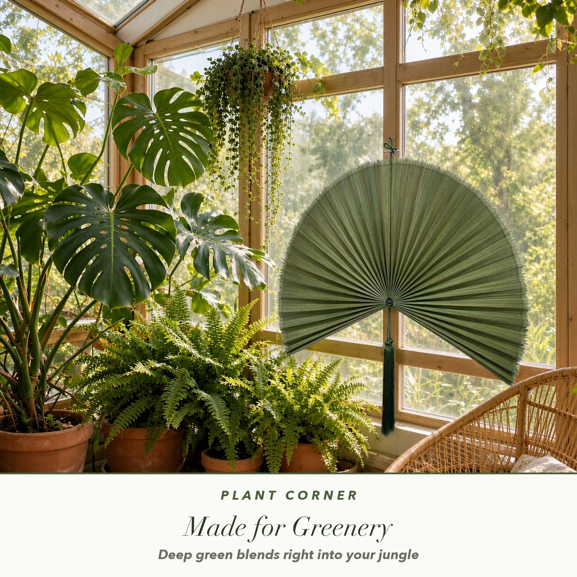 Bohemian-style hand-woven bamboo wall fan, a unique ethnic style wall-mounted fan for living room, hotel, and home decoration