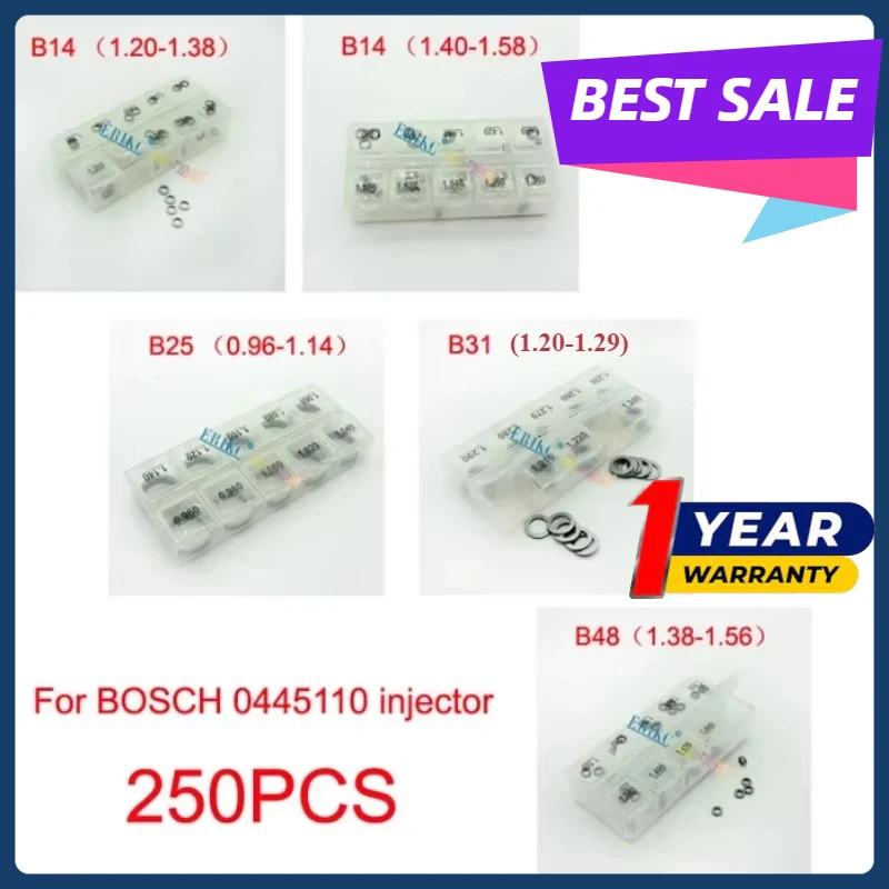 B14 B25 Common Rail Injector Gasket Washer Repair Kit B31 B48 High Accuracy Adjusting Shims for 0445110# Series