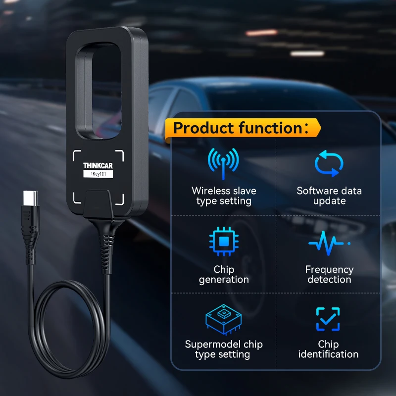 THINKCAR TKey 101 Car Key Programmer Remote Maker with Super Chip and 6 Sets of Smart Keys for THINKCAR 689BT MUCAR 892BT/VO8