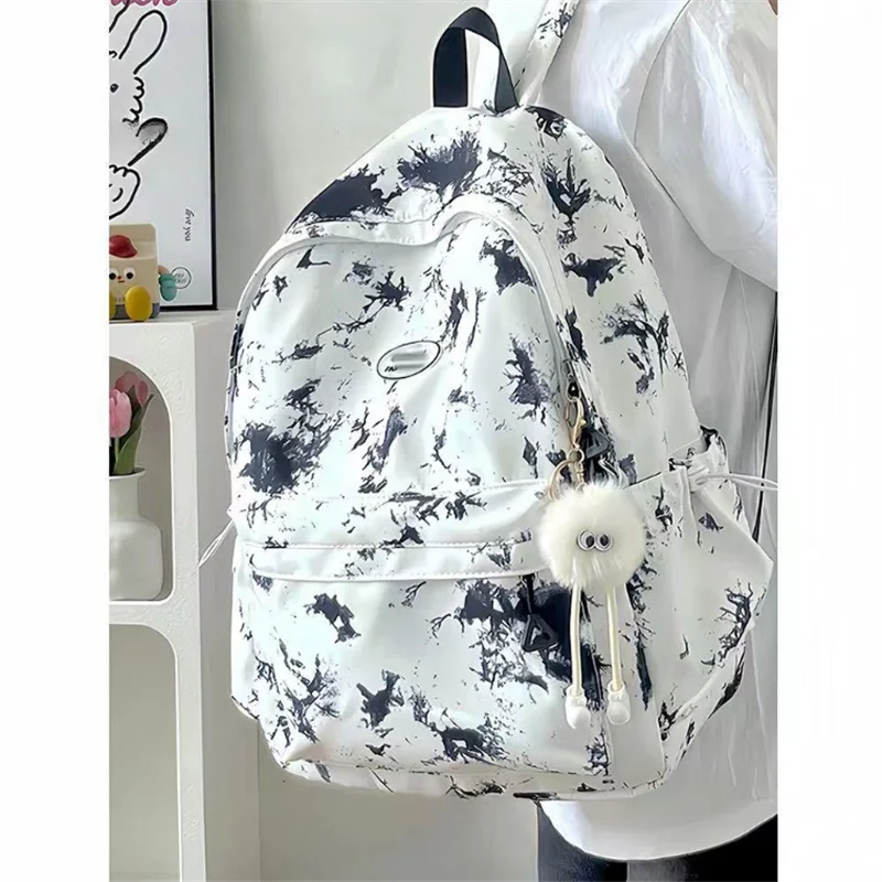 

Tie-dye niche ins style schoolbag simple and high school students backpack