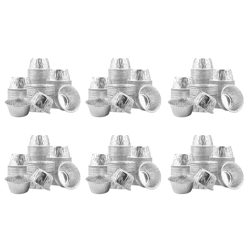 

RR-600 Pcs Aluminum Foil Cupcake Cups Ramekin Muffin Baking Cups, Disposable Muffin Liners, Ramekin Holders Cups