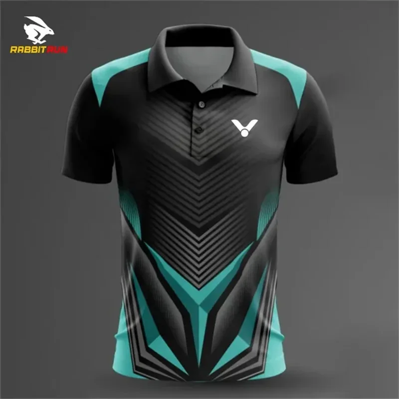 2024 New Summer Casual Badminton Lapel shirts Men\'s Sport Short-sleeved Polo Shirts Table Tennis Tshirt Running Men T-shirt tops