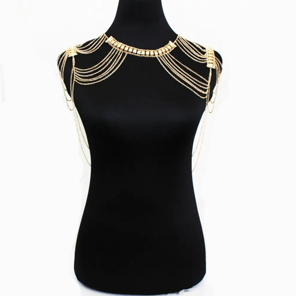 Body Jewelry Tassel Harness Shoulder Chains Necklace Lady Fancy Dress