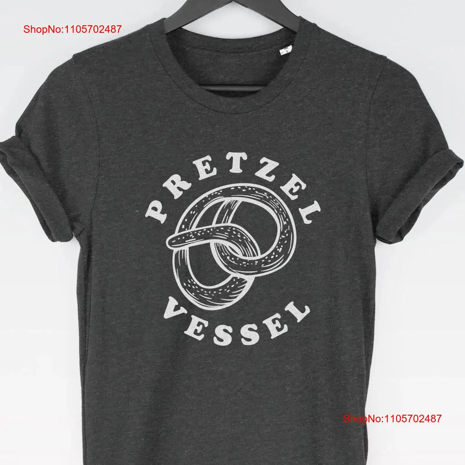 Pretzel Vessel T Shirt tee funny tees Pretzels Top Carb Lover No Carbs vintage Washed Stylish Comfortable Casual Stretched