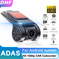DHF Auto Dvr Dashcam Full Hd 1080P Cyclische Opname ADAS USB Auto Recorder Verborgen Voor 170° Android Multimedia DVR Navigatie