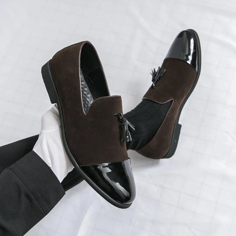 

Luxury Brand Suede Loafers Men Slip-on Tassel Soft Leather Party Wedding Shoes Flats Men Shoes Casual Shoes Nubuck Leather Shoes