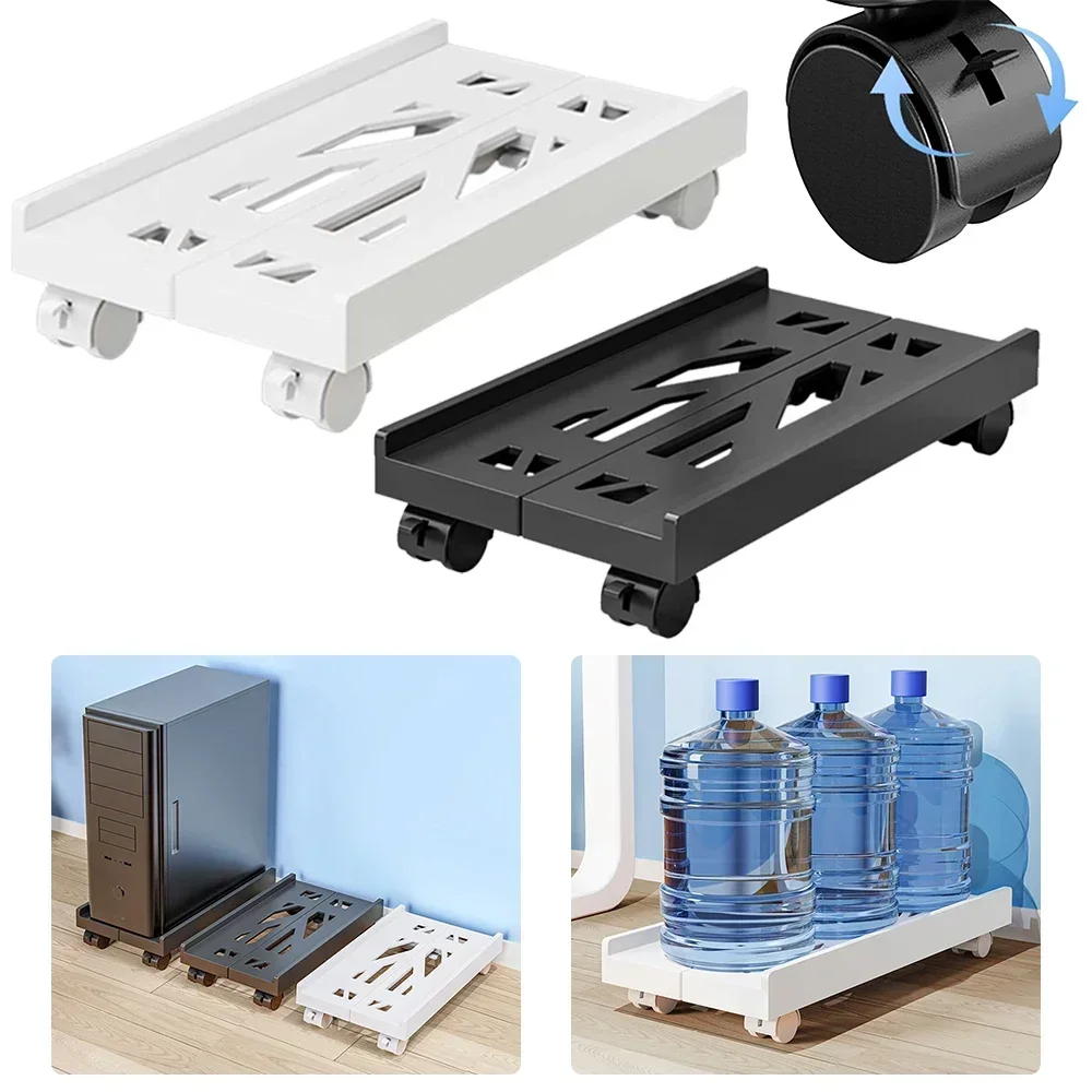 Mobile Computer Tower Holder CPU Stand Adjustable Computer Tower Stand with 4 Caster Wheels Under Desk Holder PC Accessories