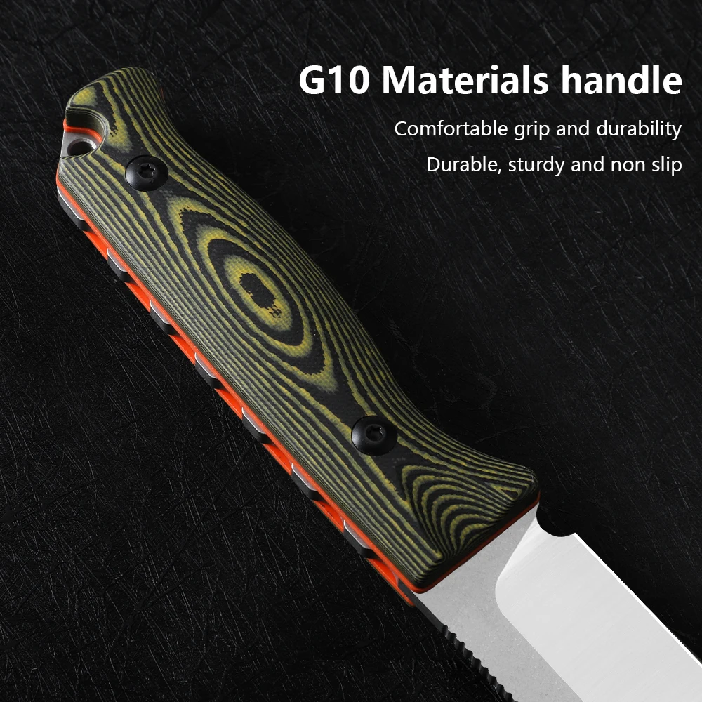 NINE THORN G10 Handle Fixed Blade Knife EDC Outdoor Tool Camping Hunting Fruit Knife