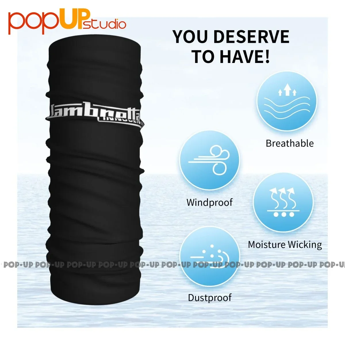 Lambretta Innocenti Rude Boy Mod Skinhead Scooterist Rudie Rudeboy 326 Ghetta per il collo Bandana Sciarpa Maschera per il viso