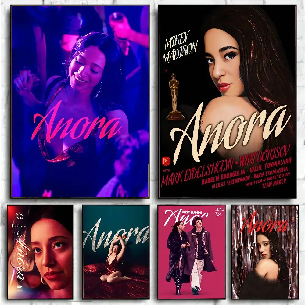 Anora Movie Poster Prints For Living Room Bedroom Home Decor Romantic Comedy Oscar Film HD Picture Canvas Painting Wall Art