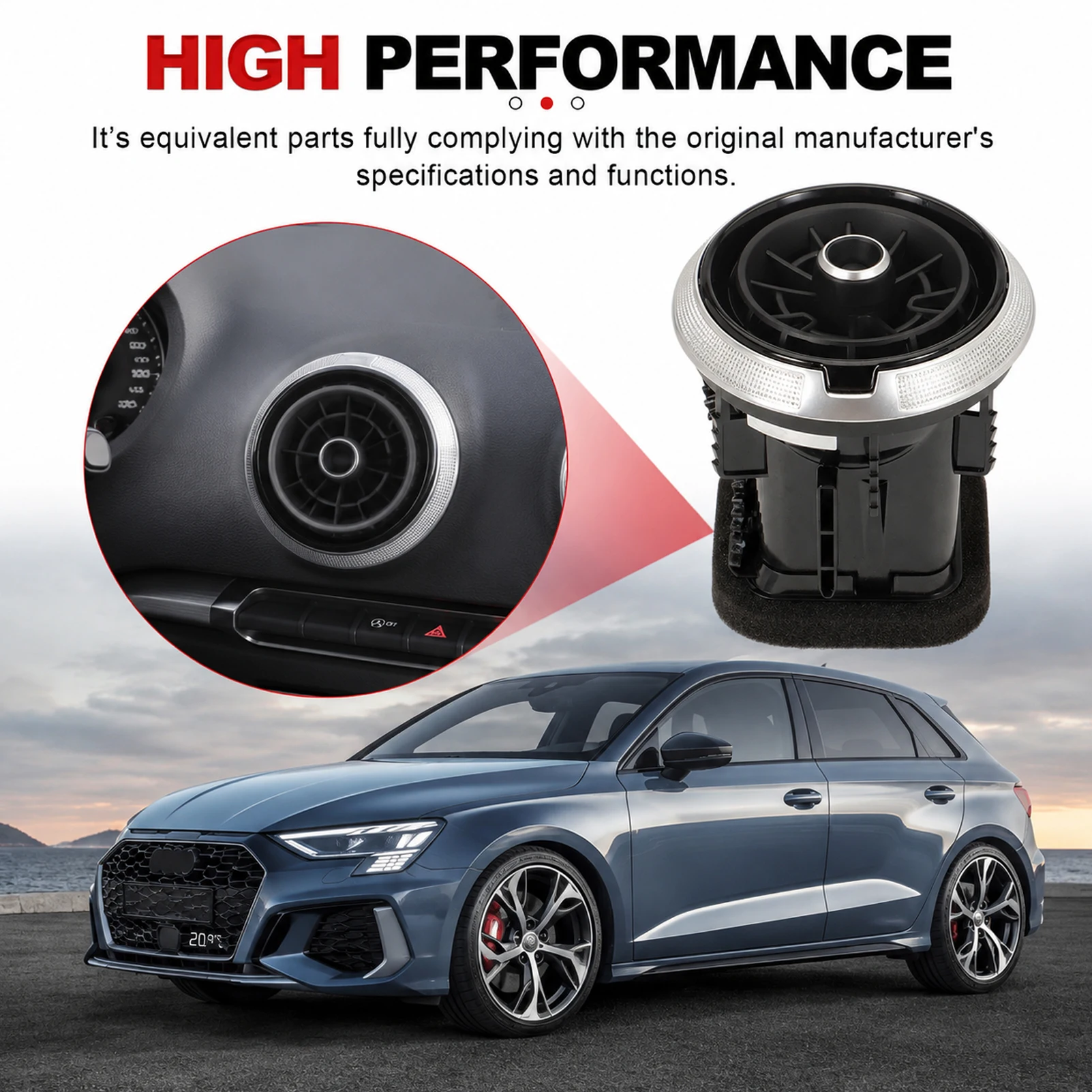 81A820901B Car Dashboard Air Condition Vent For A3 S3 RS3 Sportback 8V 2017-,81A820901B Car Dashboard Air Condition Ven