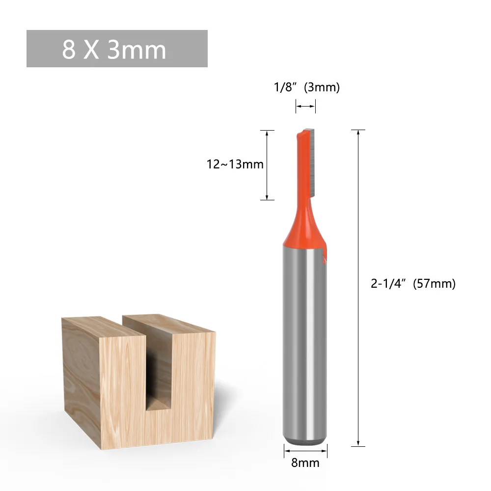 1PC 8MM Shank Milling Cutter Wood Carving Straight Router Bit  Carbide Single Flute Bit Wood Milling Cutter for Woodwork