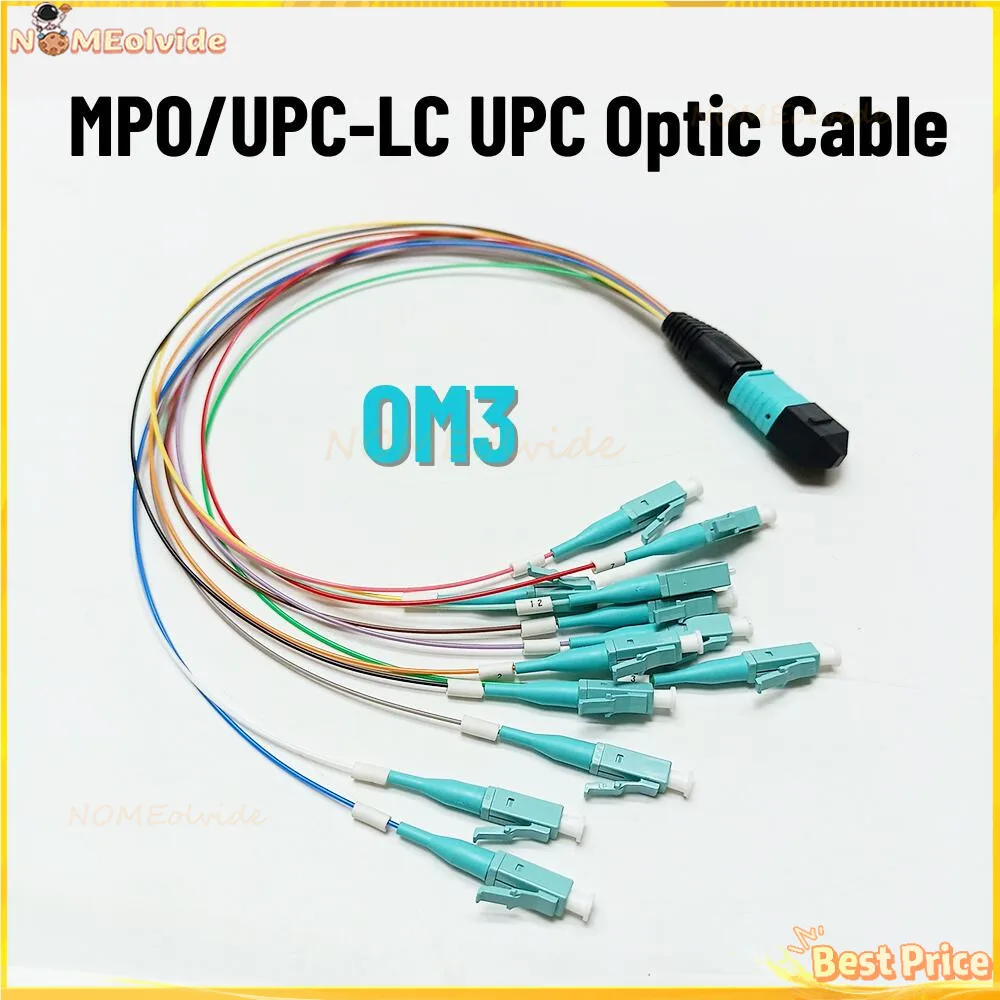 

1pcs 12 Fibers MPO/UPC Fanout LC/UPC, OM3 Elite Low Loss Male, Female, 0.9Mm Cable, MPO Assembly