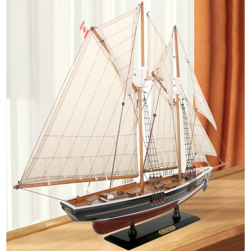 American Style Solid Wood Sailboat Ornament Handmade Home Decor Housewarming Gift